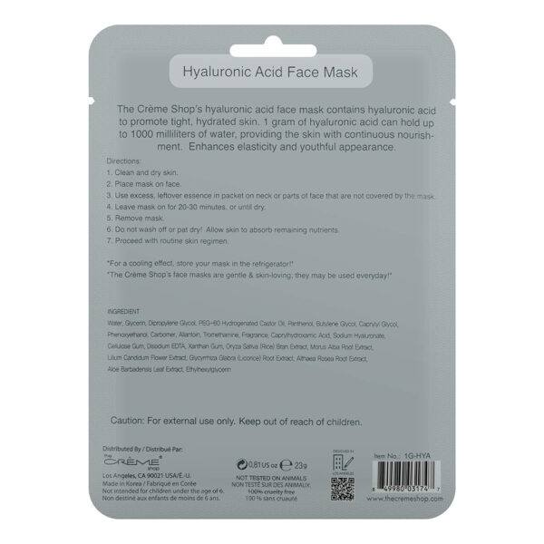 MASCARILLA FACIAL DE ACIDO HIALURNICO 23G THE CREME