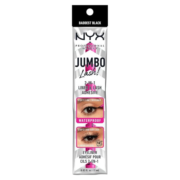 Máscara de Pestañas NYX Jumbo Lash Tono Baddest Black Volumen Intenso