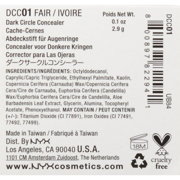 Corrector NYX Tono Fair Cobertura Media Hidratante